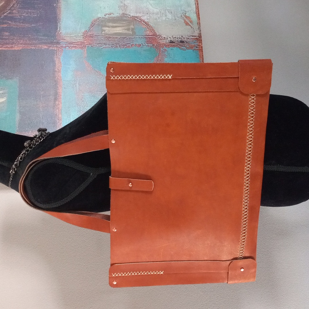 Stylish Saddle Tan Handstitched Leather Tote Bag Handcrafted By J.Monique